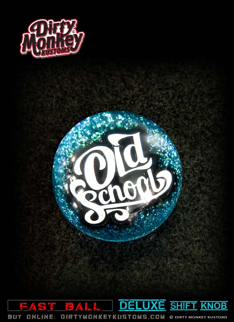 'Old School' Deluxe - Fast Ball - Blue Metal Flake Shifter Knob - 13