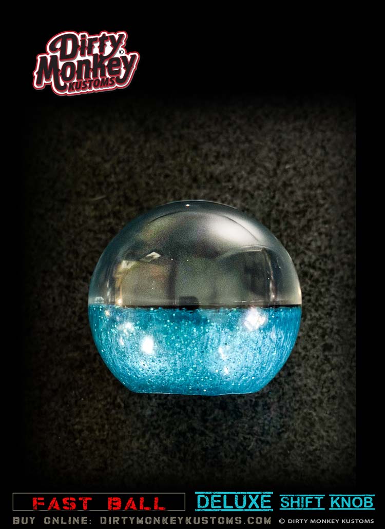 'Old School' Deluxe - Fast Ball - Blue Metal Flake Shifter Knob - 13