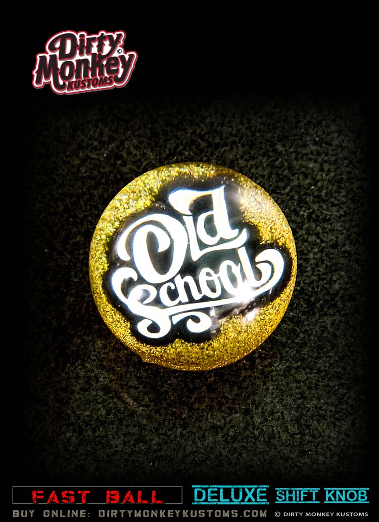 'Old School' Deluxe - Fast Ball - Golden Metal Flake Shifter Knob - 14
