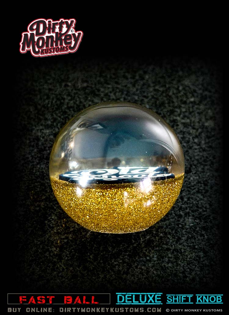 'Old School' Deluxe - Fast Ball - Golden Metal Flake Shifter Knob - 14