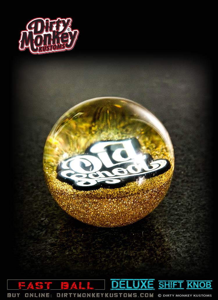'Old School' Deluxe - Fast Ball - Golden Metal Flake Shifter Knob - 14