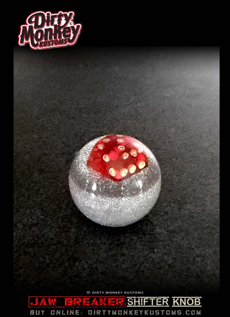 'Lucky' Jaw Breaker - Silver Metal Flake Shifter Knob - 1