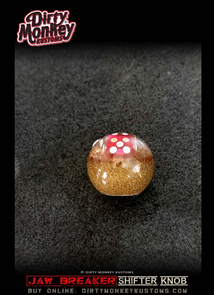 'Lucky' Jaw Breaker - Gold Metal Flake Shifter Knob - 2