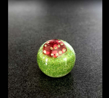 'Lucky' Jaw Breaker - Lime Green Metal Flake Shifter Knob - 3