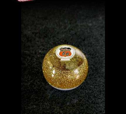 Jaw Breaker - Deluxe - 'Pacific 66' Gold Metal Flake Shifter Knob - 7