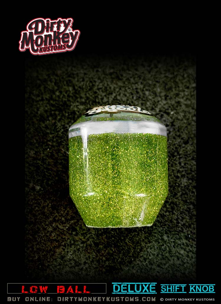 Low Ball 'Old School' - Deluxe - Green Metal Flake Shifter Knob - 7