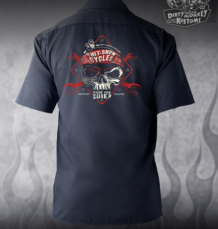 But Did You Die  Mechanic Shirt (Red & Navy)