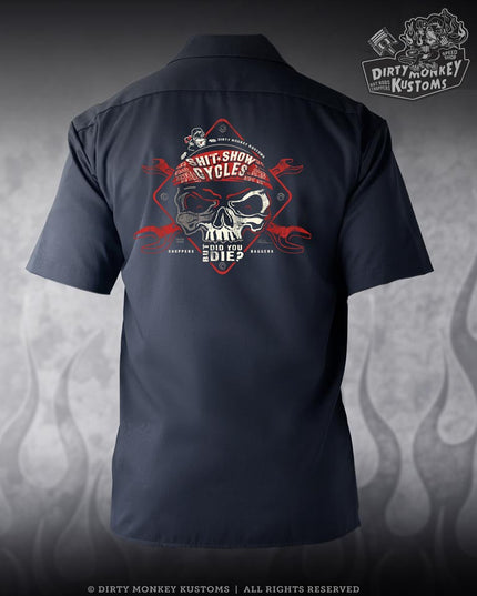 But Did You Die  Mechanic Shirt (Red & Navy)