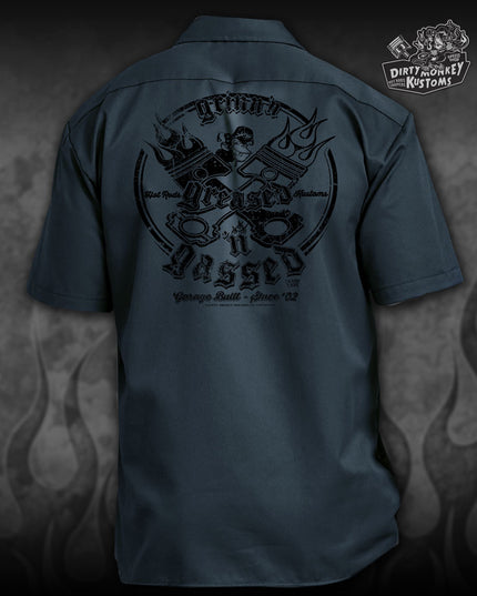 Crossed Pistons - Limited Edition  Mechanic Shirt (Air Force Blue / Black)