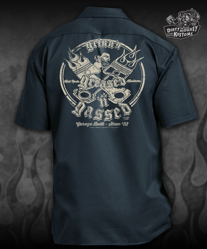 Crossed Pistons - Limited Edition (Air Force Blue / White) Mechanic Shirt