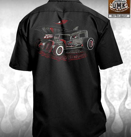 SHARK BITE - mechanic shirt Dirty Monkey Kustoms