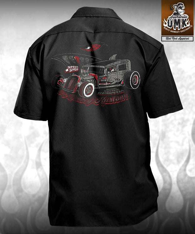 SHARK BITE - mechanic shirt Dirty Monkey Kustoms