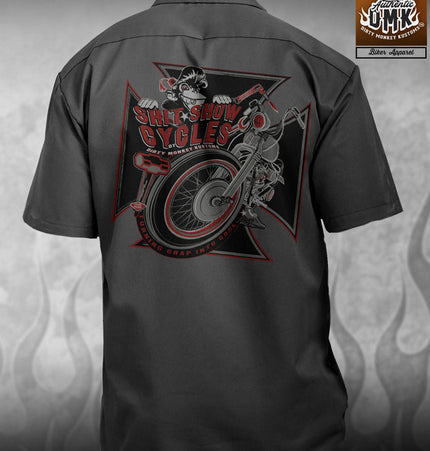 Shit Show Cycles™ Springer - mechanic shirt Dirty Monkey Kustoms