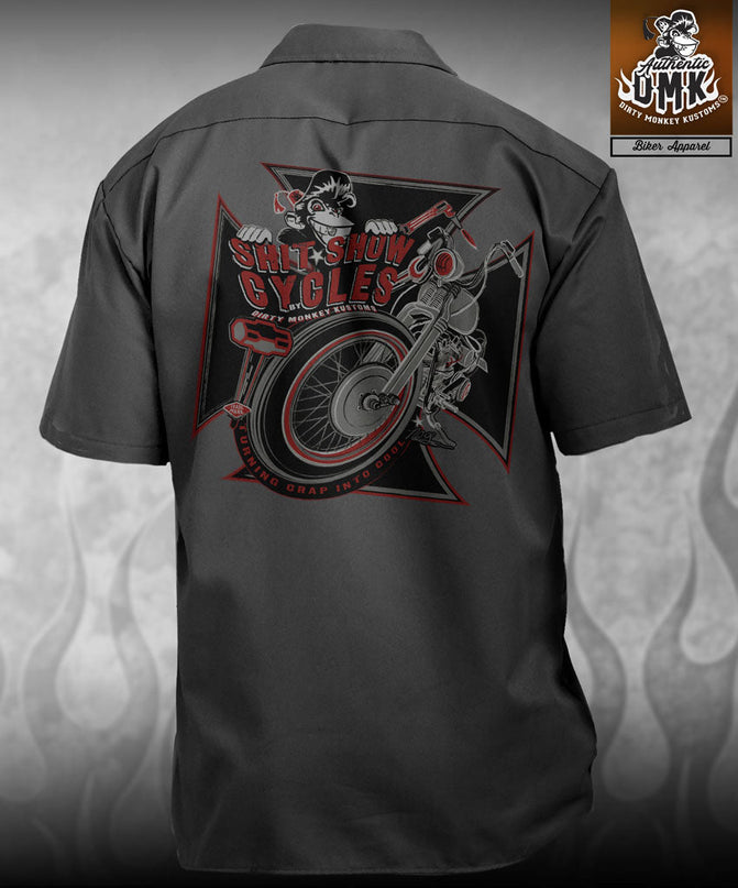 Shit Show Cycles™ Springer - mechanic shirt Dirty Monkey Kustoms
