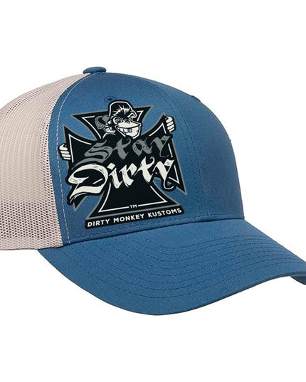 Shit Show Cycles Biker Hat - in Steel Blue/Silver
