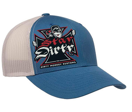 Shit Show Cycles Biker Hat - in Steel Blue/Silver