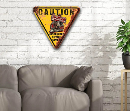 Kranky ol' Bastard Caution - Metal Garage Sign Dirty Monkey Kustoms