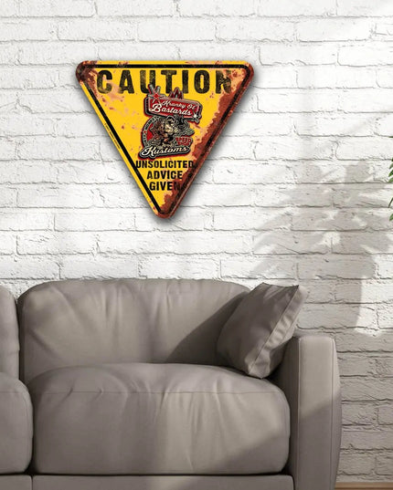 Kranky ol' Bastard Caution - Metal Garage Sign Dirty Monkey Kustoms