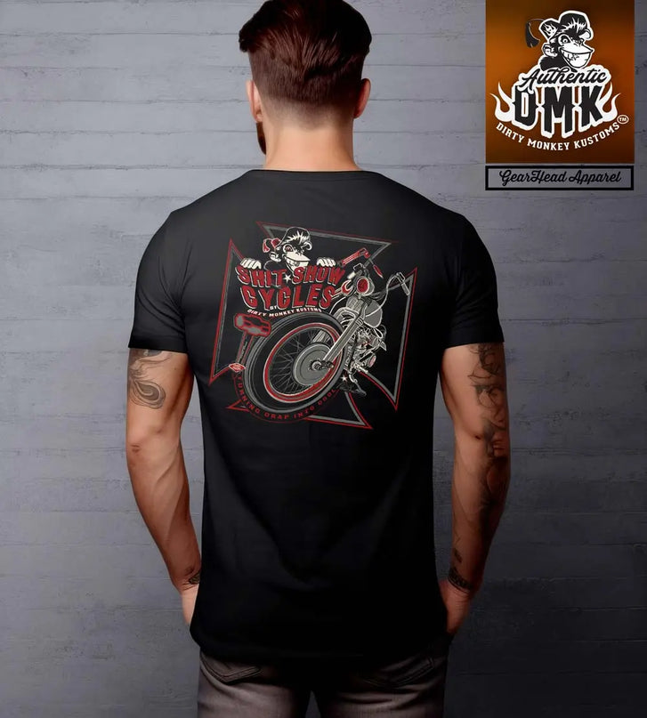 Harley Springer Biker Tees - back - custom design by Dirty Monkey Kustoms 
