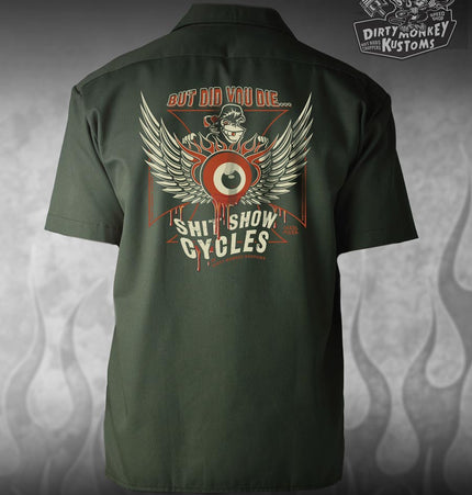 But Did You Dye - Eyeball Biker Mechanic Workshirt
