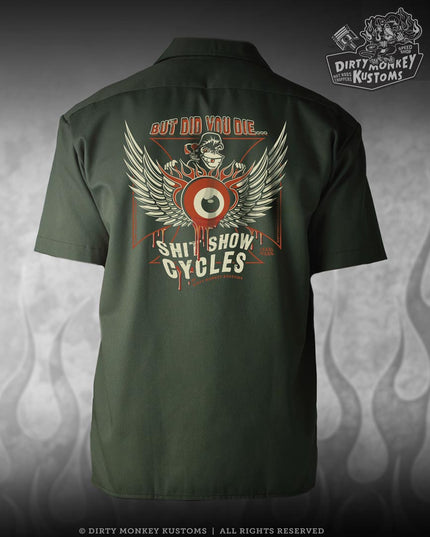But Did You Dye - Eyeball Biker Mechanic Workshirt