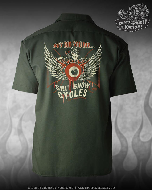 But Did You Dye - Eyeball Biker Mechanic Workshirt