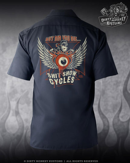 But Did You Dye - Eyeball Biker Mechanic Workshirt