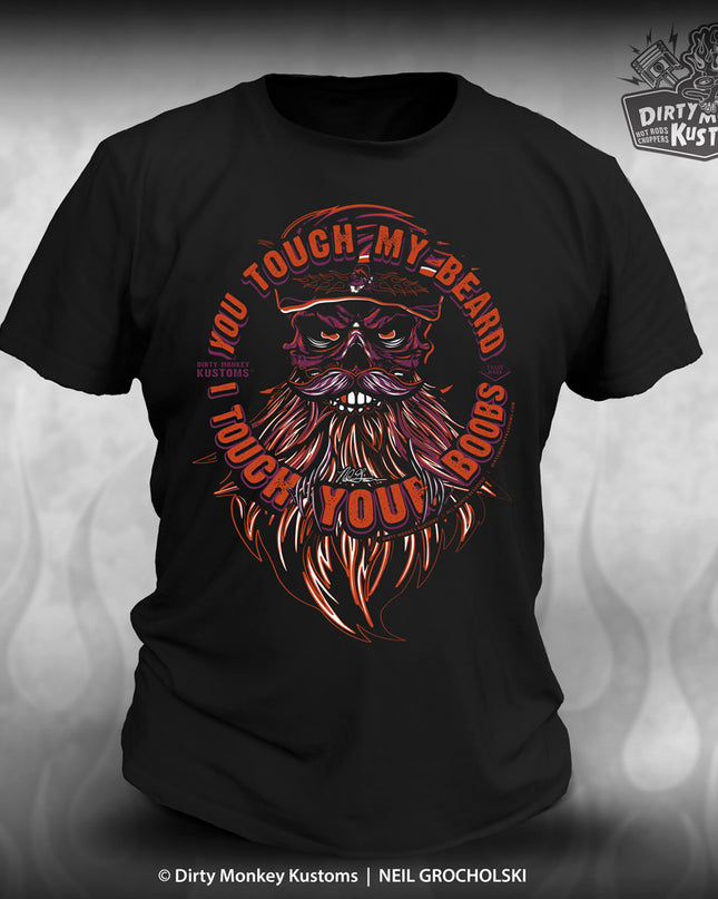 Touch My Beard - tee - front print