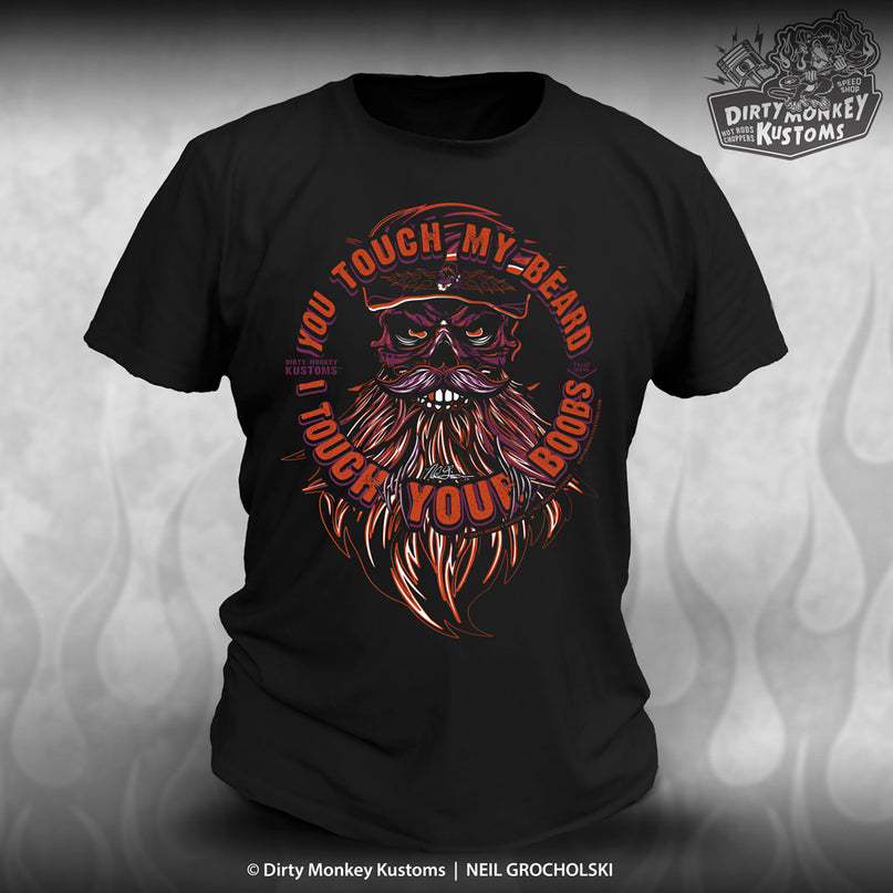 Touch My Beard - tee - front print