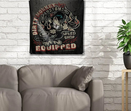Dirty Monkey Equipped Hot Rod garage sign