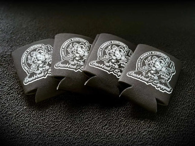 Dirty Monkey Equipped Hot Rod Koozies - 4 Pack (BLACK)