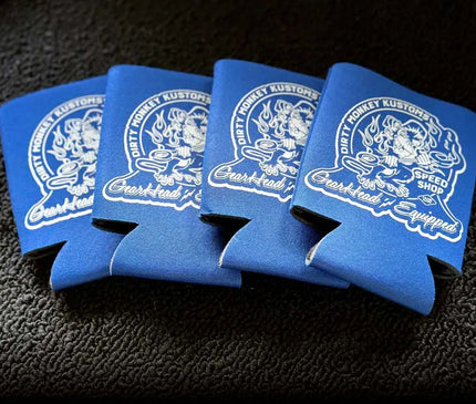 Mit Dirty Monkey ausgestattete Hot Rod Koozies – 4er-Pack (BLAU)