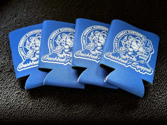 Dirty Monkey Equipped Hot Rod Koozies - 4 Pack (BLUE)