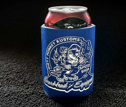 Mit Dirty Monkey ausgestattete Hot Rod Koozies – 4er-Pack (BLAU)
