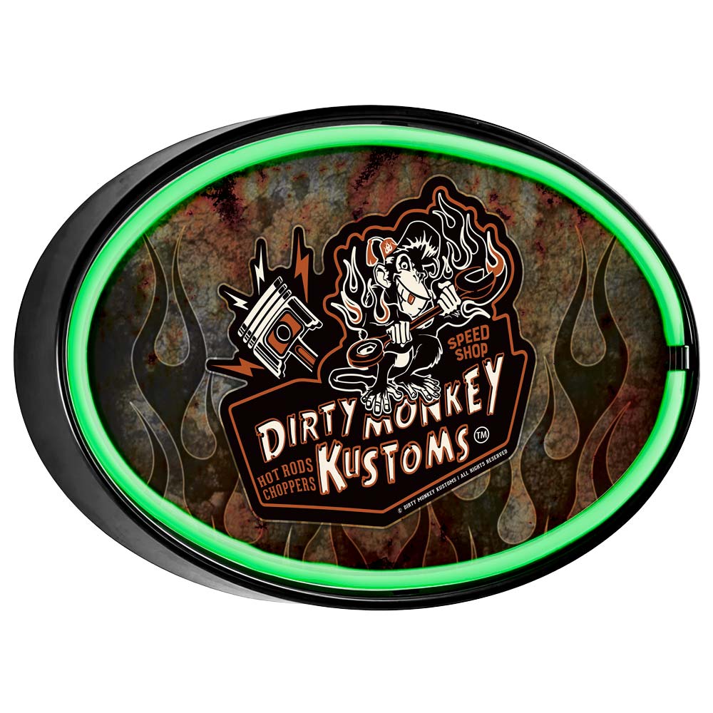 Dirty Monkey Retro Flamed LED/Neon Wall Sign