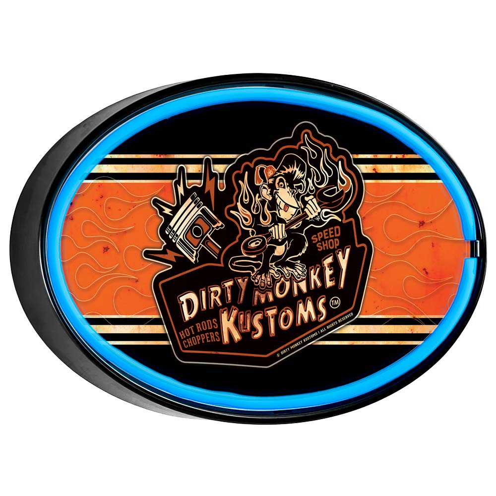 Dirty Monkey Retro Striped LED/Neon Wall Sign