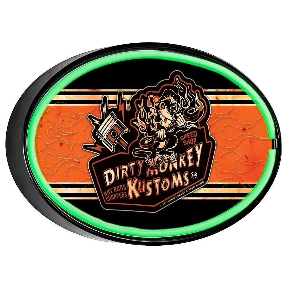 Dirty Monkey Retro Striped LED/Neon Wall Sign