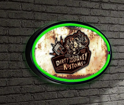 Dirty Monkey Retro Original LED/Neon Retro Wall Sign BadAss Garage