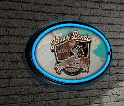 Johnny Bondo Putty LED/Neon Retro Wall Sign BadAss Garage