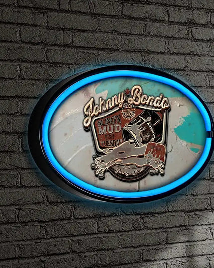 Johnny Bondo Putty LED/Neon Retro Wall Sign BadAss Garage