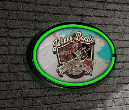 Johnny Bondo Putty LED/Neon Retro Wall Sign BadAss Garage