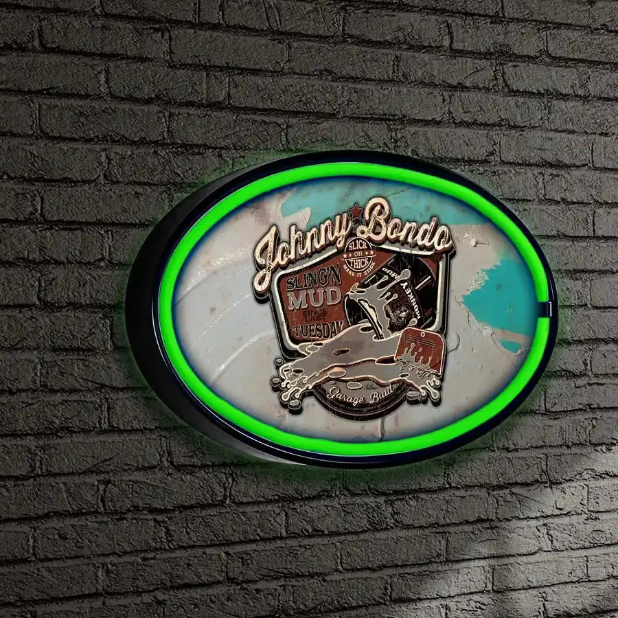 Johnny Bondo Putty LED/Neon Retro Wall Sign