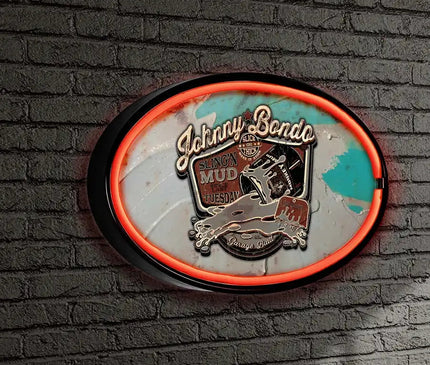 Johnny Bondo Putty LED/Neon Retro Wall Sign BadAss Garage