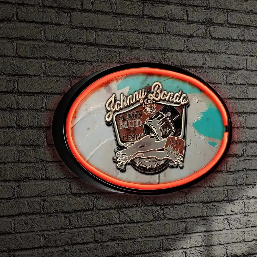 Johnny Bondo Putty LED/Neon Retro Wall Sign