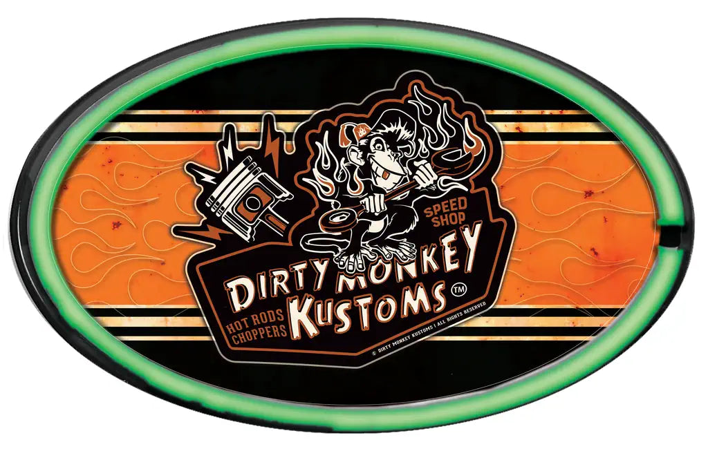 Dirty Monkey Retro Striped LED/Neon Wall Sign