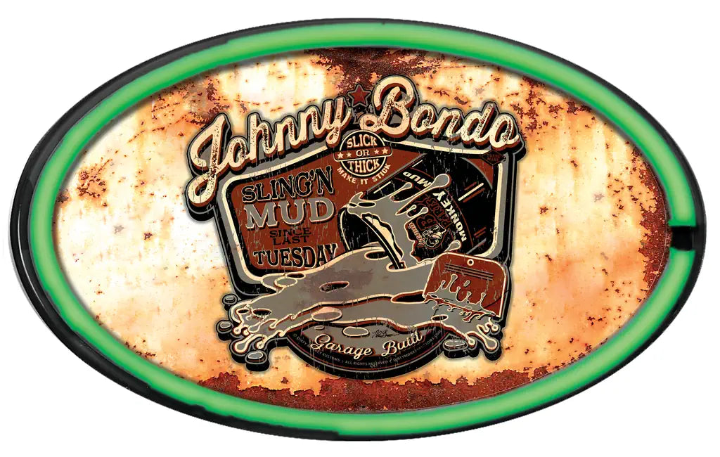 Johnny Bondo LED/Neon Rusty Retro Wall Sign