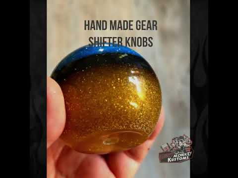 Cannon Ball -Blue Hot Rod Metal Flake Shifter Knob - 05