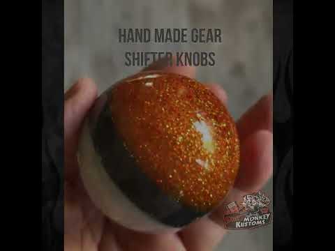 Cannon Ball - Orange Hot Rod Metal Flake Shifter Knob - 08