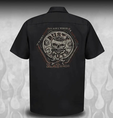 Rusty Nuts Rat Rodder work shirt - Dirty Monkey Kustoms CDN GearHead Apparel - Canada