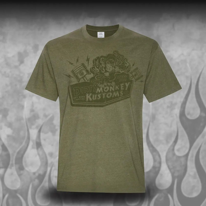 ダーティーモンキーカスタムズ ギアヘッド ティーがグリーンに登場